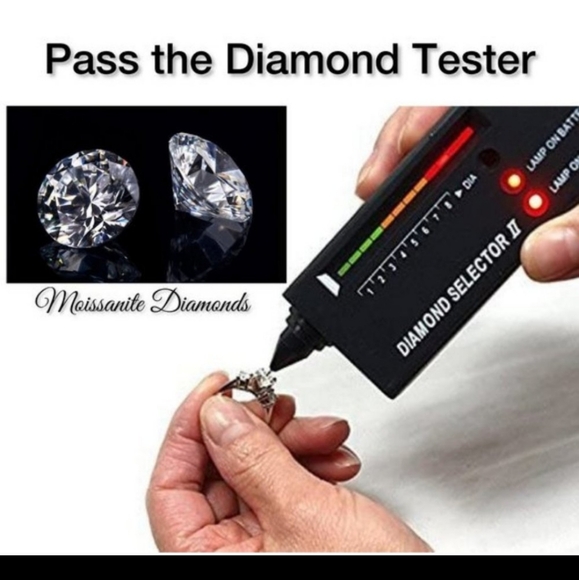 Certified GRA Moissanite Ring 18k Gold over Sterling Silver Sz 6! NEW - Picture 8 of 12